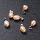 10pcs 8*9mm Oval Freshwater Pearl Pendant Natural for Women Jewelry Making