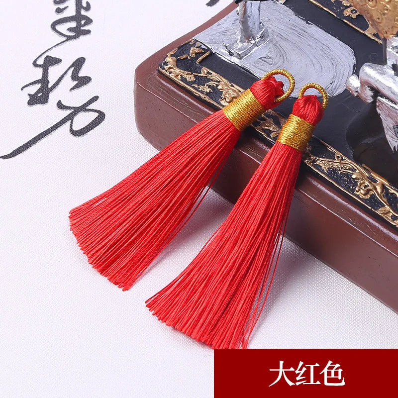 10pcs Cotton Silk Tassel Fringe for Earrings Charm DIY Jewelry Making