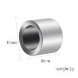 10pcs 8mm X 10mm Cylinder Stainless Steel Charms Beads