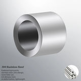 10pcs 8mm X 10mm Cylinder Stainless Steel Charms Beads