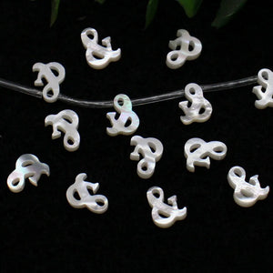 10pcs 8x10mm Natural Letter Mother of Pearl shell Beads