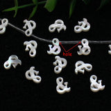 10pcs 8x10mm Natural Letter Mother of Pearl shell Beads