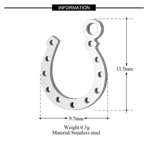 10pcs 9.7*13.5mm Stainless Steel U Horseshoe Pendant Bracelet Charms