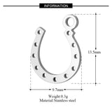 10pcs 9.7*13.5mm Stainless Steel U Horseshoe Pendant Bracelet Charms