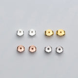 10pcs S925 Silver Earring Back Earplug Nut Stoppers 4 Colors DIY Jewelry
