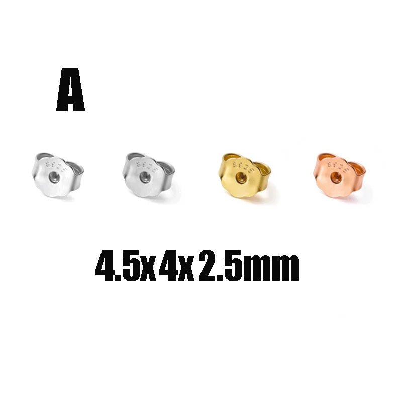 10pcs S925 Silver Earring Back Earplug Nut Stoppers 4 Colors DIY Jewelry