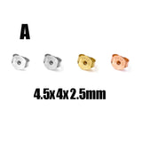 10pcs S925 Silver Earring Back Earplug Nut Stoppers 4 Colors DIY Jewelry