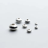 10pcs 925 Sterling Silver Flat Round Beads 3-8mm Charm Spacer DIY Jewelry