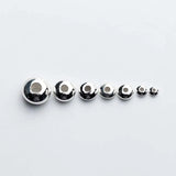 10pcs 925 Sterling Silver Flat Round Beads 3-8mm Charm Spacer DIY Jewelry
