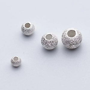10pcs 925 Sterling Silver Round Beads 3mm-6mm Spacer DIY Jewelry Making