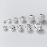 10pcs 925 Sterling Silver Round Beads 3mm-6mm Spacer DIY Jewelry Making