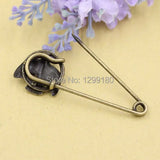 10pcs Antique Bronze Vintage Animal Brooch Safety Pins for Garment Accessories