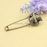 10pcs Antique Bronze Vintage Animal Brooch Safety Pins for Garment Accessories