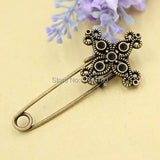 10pcs/lot Vintage Cross Brooch Safety Pins For Garment Accessories (K02065)