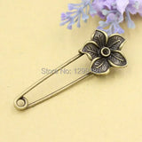 Alloy Vintage Flower Brooch Safety Pins Scarf Clip 10pcs