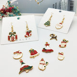 Alloy Enamel Christmas Charms Pendant Jewelry Making Christmas Decoration