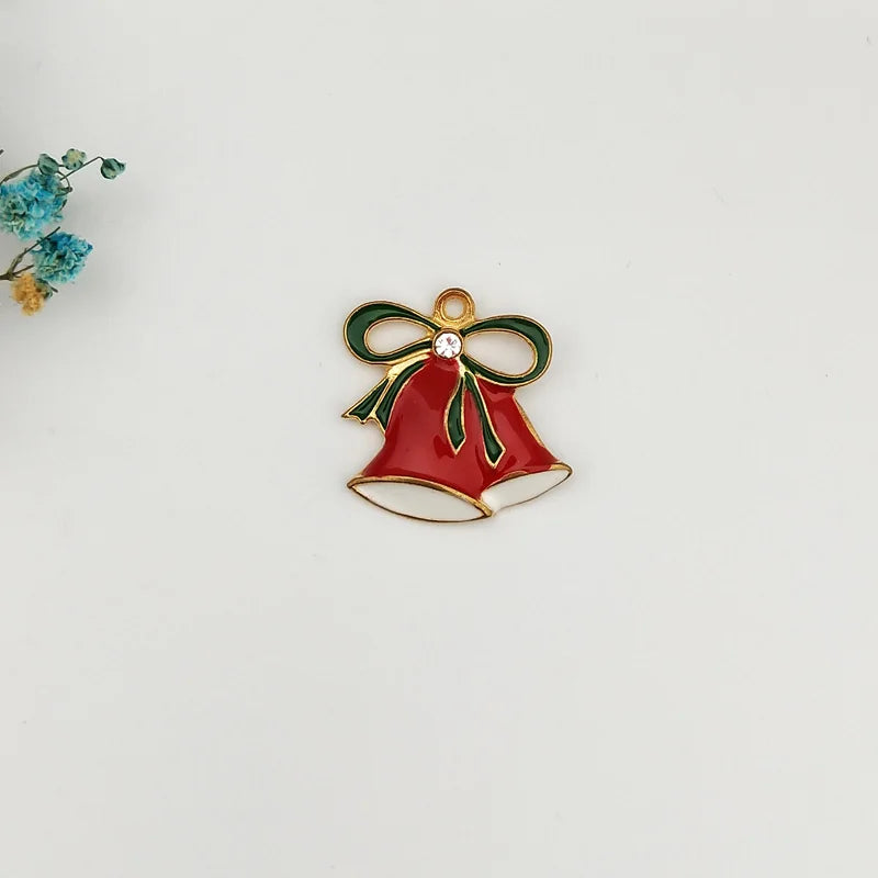 Alloy Enamel Christmas Charms Pendant Jewelry Making Christmas Decoration