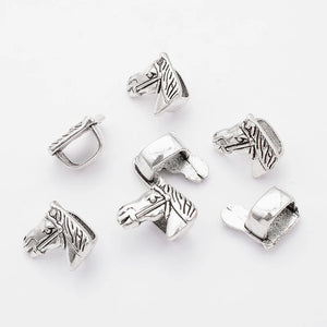 10pcs Alloy Horse Head Spacer Beads for Leather Cord Bracelet Jewelry DIY