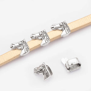 10pcs Alloy Horse Head Spacer Beads for Leather Cord Bracelet Jewelry DIY