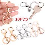 10pcs Silver Plated Lobster Clasp Keychains DIY Craft Jewelry Making