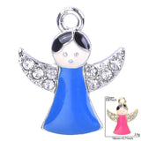 10pcs Angel Girl Silver Crystal Rhinestone Charms Earring Crafts Pendant