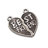 10pcs Antique Silver Heart Broken Charms Necklace Gift Sister