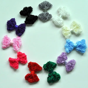 10pcs Mini Boutique Rose Lace Baby Bows For Hair