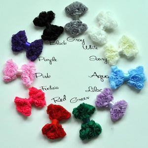 10pcs Mini Boutique Rose Lace Baby Bows For Hair