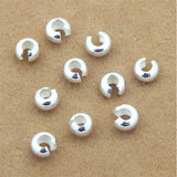 10pcs 925 Sterling Silver Crimp Bead Cap Stopper for DIY Jewelry