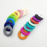 10pcs Baby Silicone Donut Teething Ring 45mm Food Grade Pendant