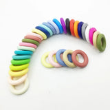 10pcs Baby Silicone Donut Teething Ring 45mm Food Grade Pendant