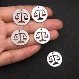 10pcs Mirror Effect Balance Charms Stainless Steel DIY Necklace Pendant