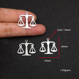 10pcs Mirror Effect Balance Charms Stainless Steel DIY Necklace Pendant