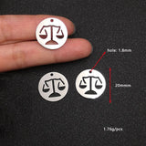 10pcs Mirror Effect Balance Charms Stainless Steel DIY Necklace Pendant