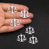 10pcs Mirror Effect Balance Charms Stainless Steel DIY Necklace Pendant
