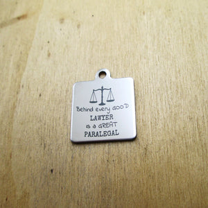 10pcs/lot-Good lawyer great paralegal stainless steel charms
