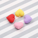 10pcs Big Silicone Heart Keychain Earring Charms Solid Love Heart Pendant