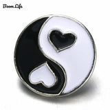 10pcs Tai Chi Heart Snap Button Jewelry Metal 18mm Snap Buttons 9899