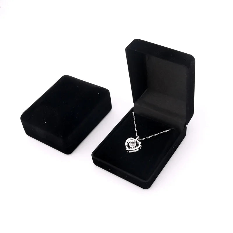 10pcs Velvet Earrings Box Rectangle Jewelry Wedding Necklace Display