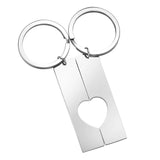 10pcs Stainless Steel Puzzle Heart Key Chain Rings for Personalized Jewelry