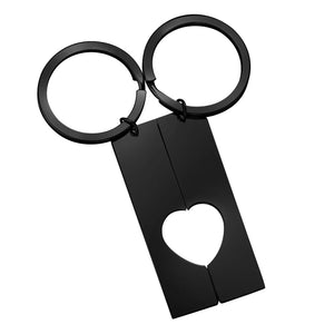 10pcs Stainless Steel Puzzle Heart Key Chain Rings for Personalized Jewelry