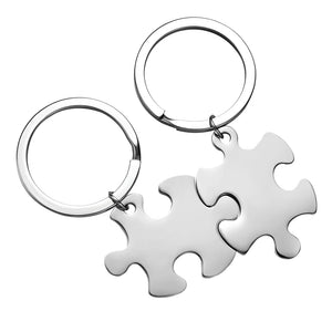 10pcs Blank 304 SS Puzzle Key Chain Ring 4 Colors Personalized Jewelry SP035