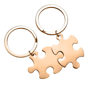 10pcs Blank 304 SS Puzzle Key Chain Ring 4 Colors Personalized Jewelry SP035