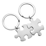 10pcs Blank 304 SS Puzzle Key Chain Ring 4 Colors Personalized Jewelry SP035