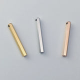 10pcs Stainless Steel Hexagon Pendant Solid 3D Charm Necklace Jewelry