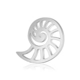10pcs Stainless Steel DIY Flower Tree Sea Conch Fern Pendant Feather Charm