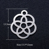 10pcs Stainless Steel DIY Flower Tree Sea Conch Fern Pendant Feather Charm