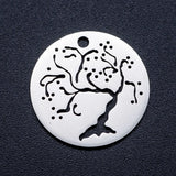 10pcs Stainless Steel DIY Flower Tree Sea Conch Fern Pendant Feather Charm
