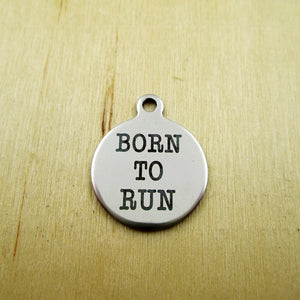 10pcs Born to Run Stainless Steel Charms - DIY Customized Pendants
