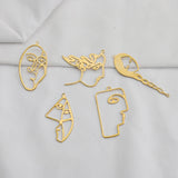 10pcs Brass Punk Human Face Abstract Statement Pendant for DIY Jewelry Making